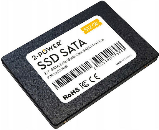 2 Power SSD2043B 512GB τύπου 2.5'' με σύνδεση SATA III SSD2043B