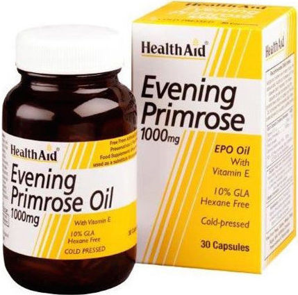 Health Aid Evening Primrose Oil 1000mg Supplement for Menopause 30 Capsules