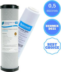 Pure Upper and Lower Counter Water Filter Replacement from Activated Carbon 10" LRC 2510-P5 0.5 μm 2pcs