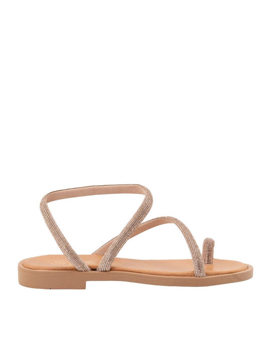 Si Bolleti Δερμάτινα Σανδάλια Bronze Glitter