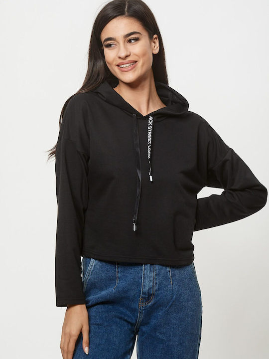 Boutique Women's Blouse with Hood Black