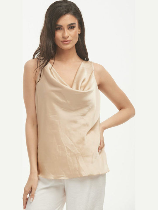 Boutique Γυναικεία Μπλούζα Σατέν Χρυσό