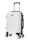 Quasar Smart Kabinenreisekoffer Hartschalen White mit 4 Räder Höhe 55cm