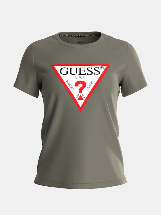 Guess Women's T-shirt Olive