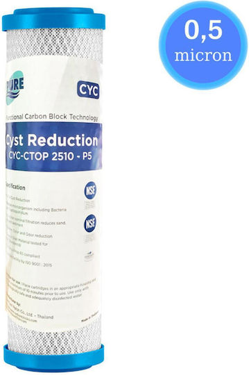 Pure Countertop and Under Sink Water Filter Replacement made of Activated Carbon 10" CYC-CTOP 2510-P5 0.5 μm