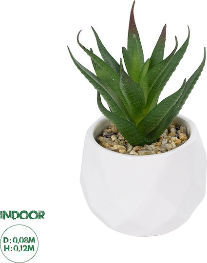 Globostar Artificial Garden Succulent Aloe Potted Plant 20993 Διακοσμητικό Φυτό Αλόη Φ8 X Υ12cm