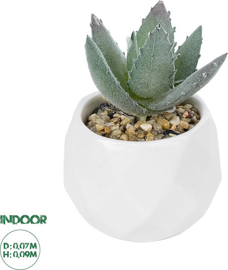 Globostar Artificial Garden Succulent Aloe Potted Plant 20999 Decorative Plant Aloe F7 X H9cm