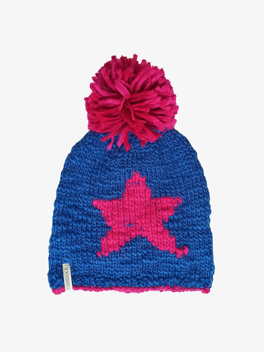 Brekka Comix Pom Pom Beanie Unisex Beanie Knitted in Navy Blue color