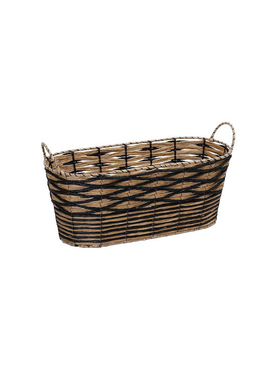 Set of Decorative Baskets Straw with Handles Beige 2pcs Espiel