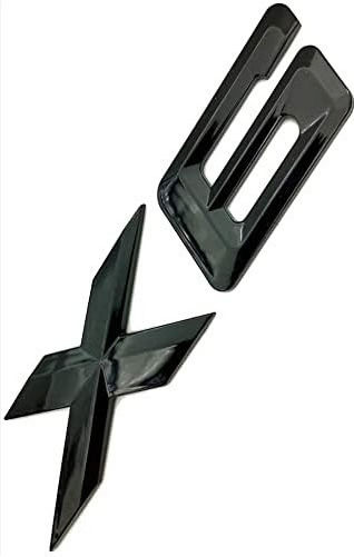 Carro 242486 Σετ Γράμματα Bmw X 6 Μαύρο Μεταλλικό 180mm X 30mm 2 Τεμάχια