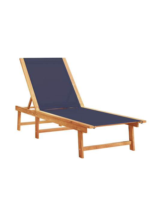 Liegestuhl Hölzernes mit Kissen Blau 170x66x33....