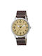 Radiant Watch Battery with Brown Leather Strap