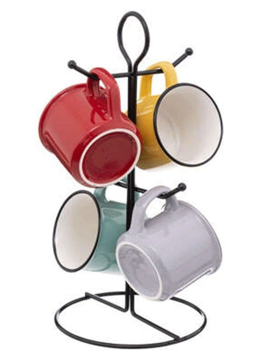 Atmosphera Set Căni Maro Din porțelan Multicolore 140ml 5buc