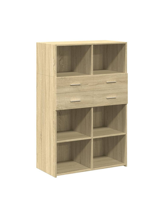 Shelf Unit Storage Wooden L80xW42.5xH124cm