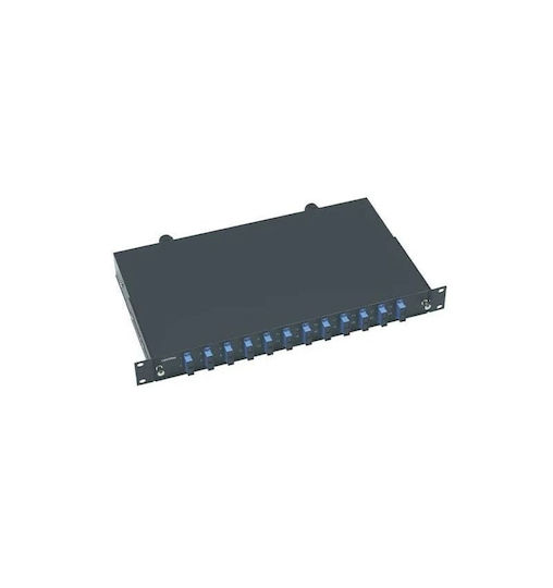 Central Οπτικό Patch Panel για Rack 1U 19" 8 Θυρών Μαύρο