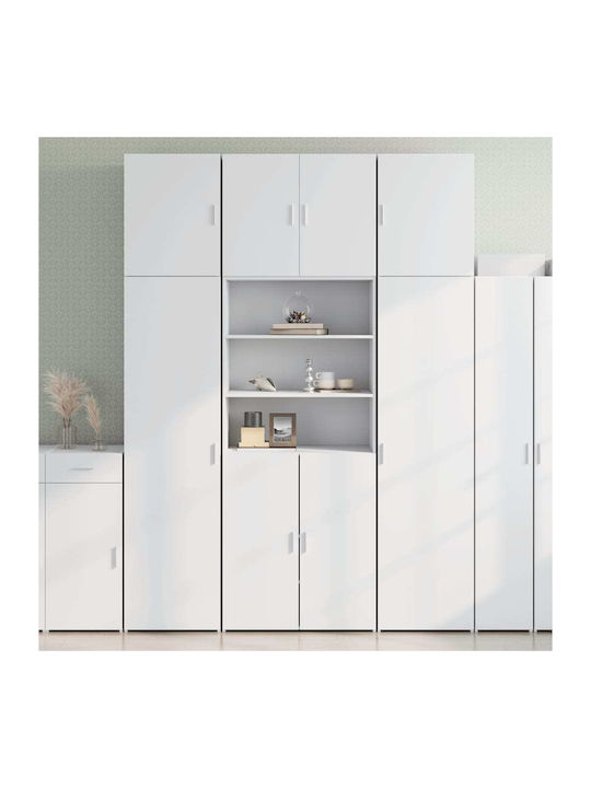 Wohnzimmer Nischenschrank aus Spanplatte Weiß 8...