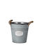 Planter Metal Silver 21.5x21.5x20.5cm.