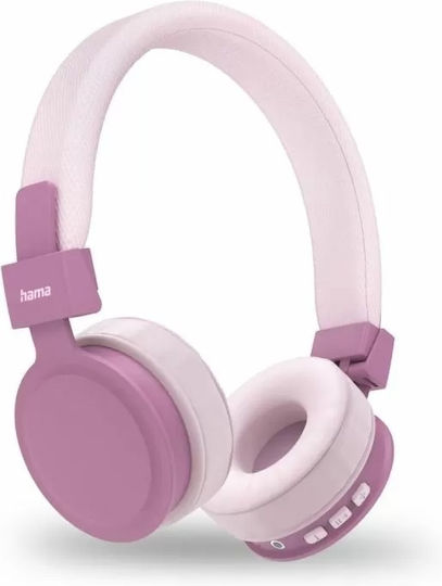 HAMA Freedom Lit II Wireless / Wired On Ear Headphones with 15 hours of Operation Pink