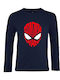 Kids Top Long-sleeved French Navy Spiderman Fanart