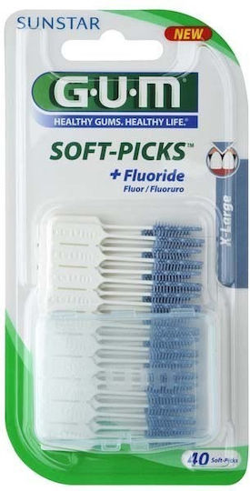 GUM Soft-Picks Fluoride Interdental Brushes Extra Large Green 40pcs
