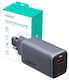 Aukey Charger Without Cable GaN with USB-A Port and 2 USB-C Ports 67W Power Delivery Gray (PA-B6U)