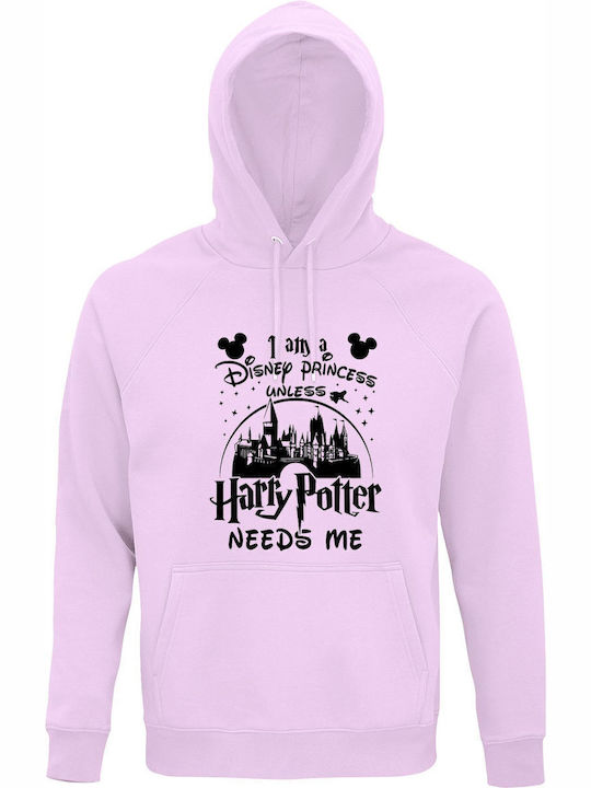Kinder-Sweatshirt mit Kapuze und Taschen Creamy Pink I Am A Disney Princess Unless Harry Potter Needs Me