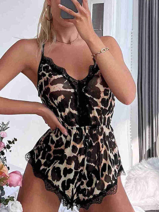 Merry See Sommer Damen Einteiliger Pyjama Braun