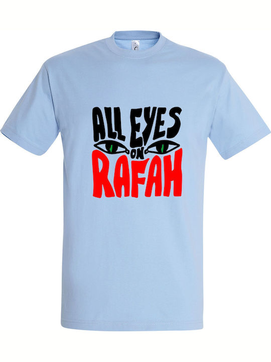 All Eyes On Rafah Gaza T-shirt Hellblau Baumwolle