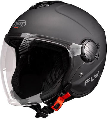 Pilot Fly SV Jet Helmet with Sun Visor ECE 22.06 1300gr Black Matt