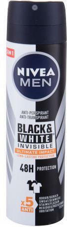 NIVEA Anti-Perspirant Black&White Invisible Ultimate Impact – 150 Ml Deo Für Männer & Frauen