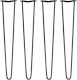4 X Picioare de Mobilier Hairpin 28" 2 Prong 10mm Negre