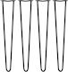 4 X 28" Picioare de mobilier cu cârlig 2 Prong 12mm Negru