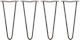 4 X 12" Picioare Hairpin 2 Prong 10mm Oțel Brut