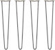 4 X 28" Hairpin Legs 2 Prong 12mm Raw Steel