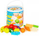 Ecotoys Joc cu fructe și legume din lemn 13buc