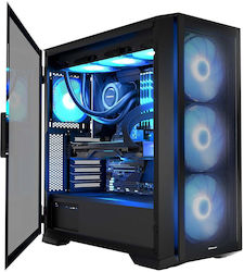 Modecom Midi Tower Computer Case with Window Panel and RGB Lighting Black