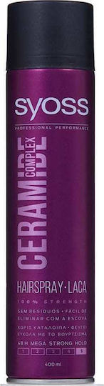 Syoss Hairspray Ceramide Complex Mega Strong Hold Spray de păr pentru Fixare Foarte Puternică 400ml