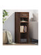 Brown Wood Bookcase 30x42.5x93cm