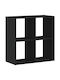 Bookcase Black Velvet-Black Metal 68.5x32x68.5cm