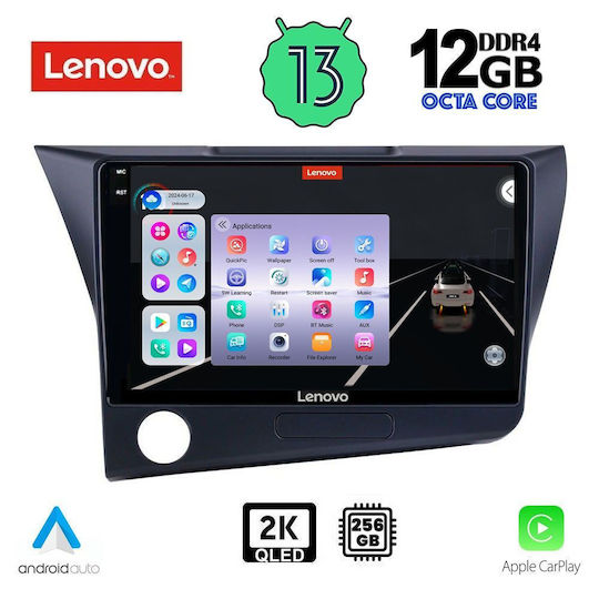 Lenovo Car Audio System for Honda CR-Z 2010-2016 (Bluetooth/USB/AUX/WiFi/GPS/Apple-Carplay/Android-Auto) with Touch Screen 9"