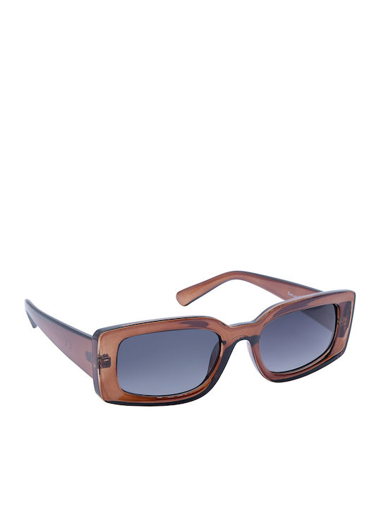 Eyelead Women's Sunglasses with Brown Plastic Frame and Blue Gradient Polarized Lens