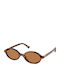 Miu Miu Women's Sunglasses with Brown Tartaruga Plastic Frame and Brown Lens