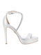 Leder Sandalen mit Strass White Perl