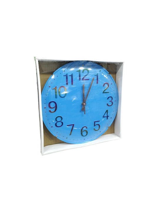 Wall Clock Plastic Blue Ø30cm