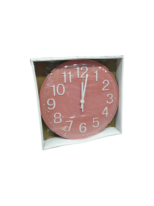 Wall Clock Plastic Pink Ø30cm