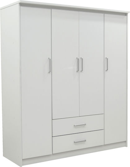 Four Door Wardrobe Sliding Olympus 159x57x183cm