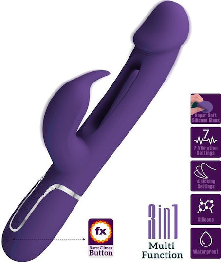 Pretty Love Kampas Rabbit 3 In 1 Multifunction Vibrator Tongue Violet