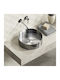 Karag Venus Countertop Sink Porcelain 38x38x11cm Brushed Steel