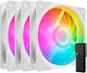 CoolerMaster Mobius 120P Case Fans (2400rpm / 75.2cfm) with ARGB Lighting and 4-Pin PWM Connection Pack of 3 White