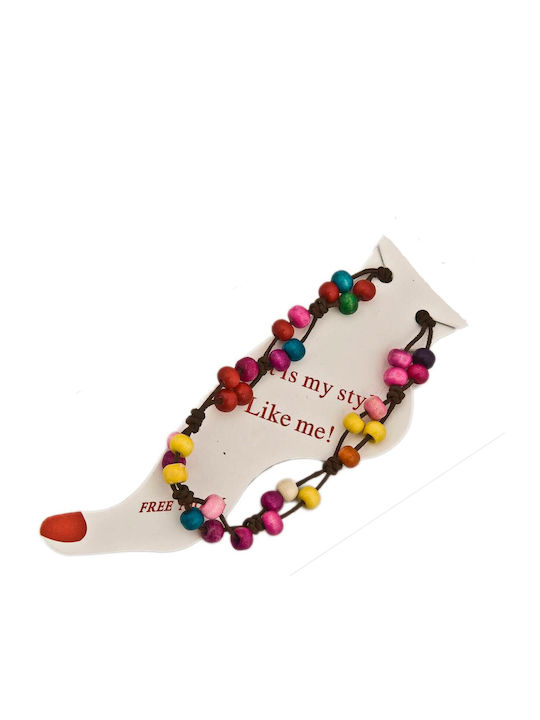 Ankle Bracelet Multicolored Beads 2pcs